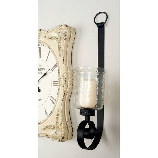 Black Iron Traditional Candle Wall Sconce